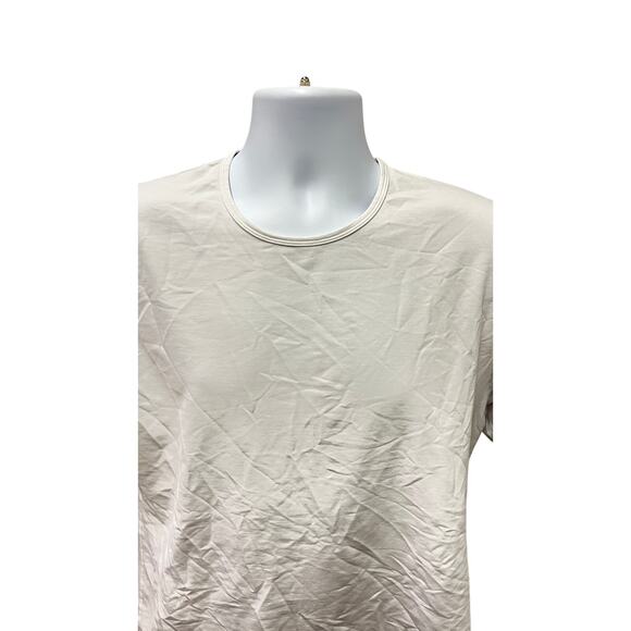 🤍 BYLT Basics Drop Cut Lux Tee White Short Sleeve Shirt Men’s L Modern - Picture 2 of 4